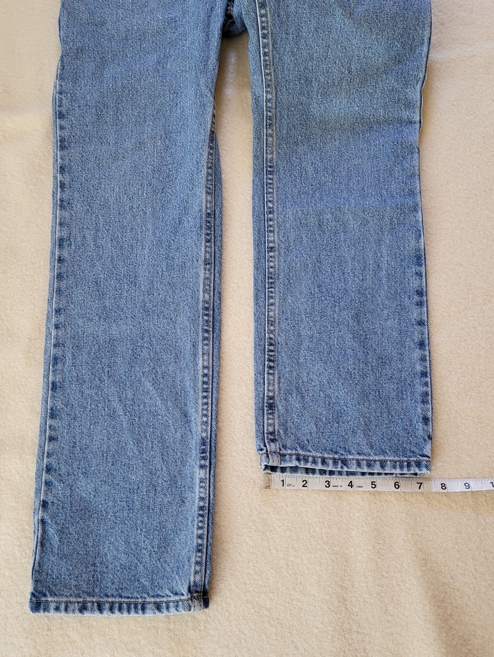 Vintage 90's, Cotton Blue Jeans Size 29, med blue wash denim, Straight Leg - Picture 7 of 10